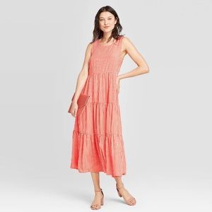 A New Day Coral Striped Dress